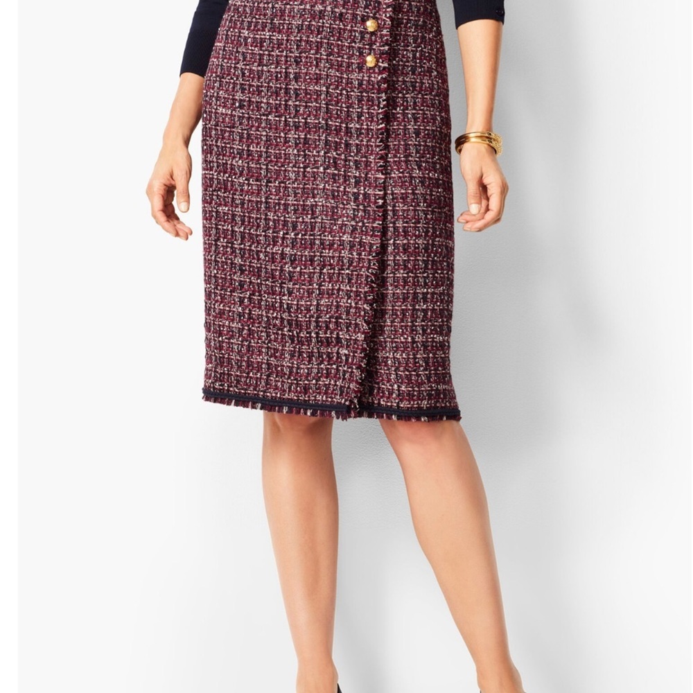 Talbots tweed pencil skirt midi nwt